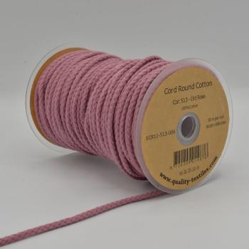 Preview: Kordel rund 6 mm in Altrosa, aufgerollt neben weiteren Farben der Reihe